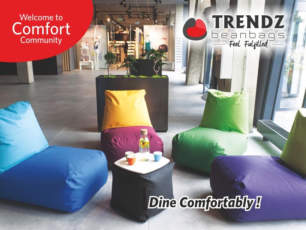 Dine comfortably with bean bags