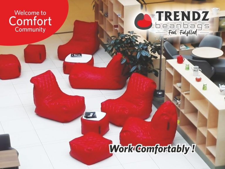 work comfortably with bean bags